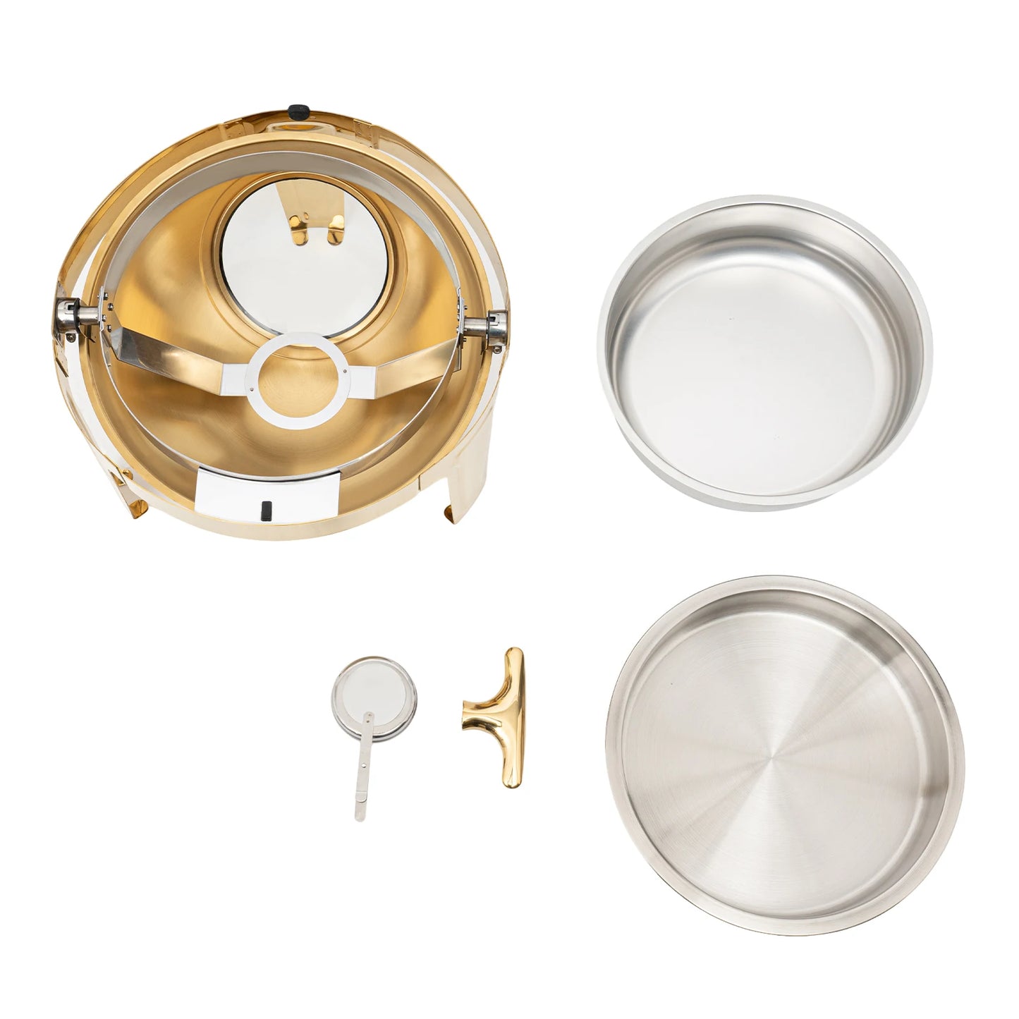Round Chafing Dish Buffet Set With Roll Top Stainless Warmer