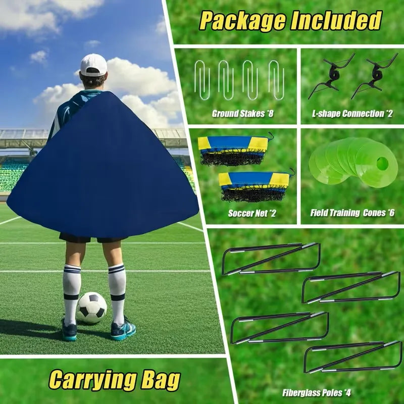 Portable Soccer Goals 2 Pack For Backyard And Indoor Play