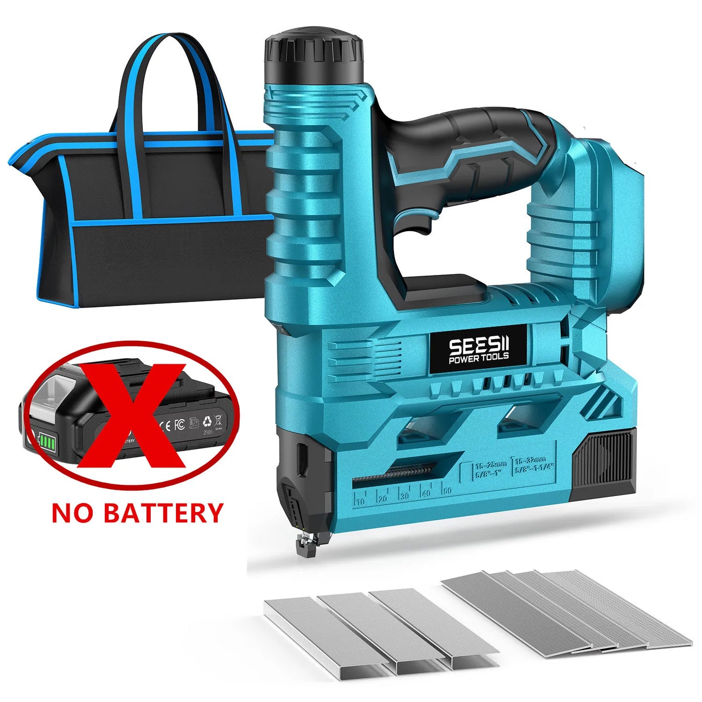 Seesii Cordless Brad Nail Gun With Nails And Batteries