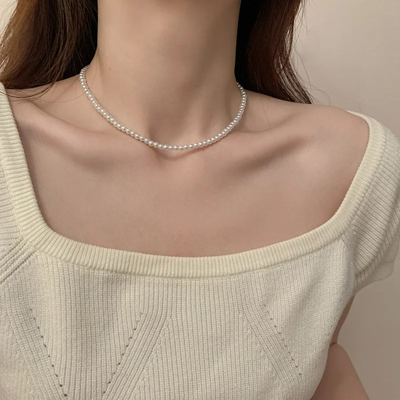 Elegant Pearl Choker Necklace For Women And Men Wedding
