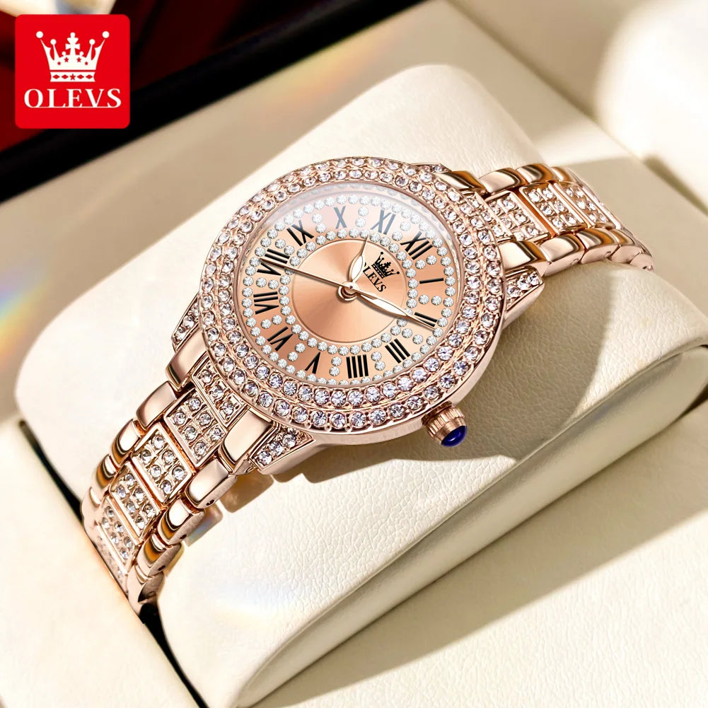 OLEVS Diamond Women's Watch 9943 Stainless Steel Waterproof Quartz