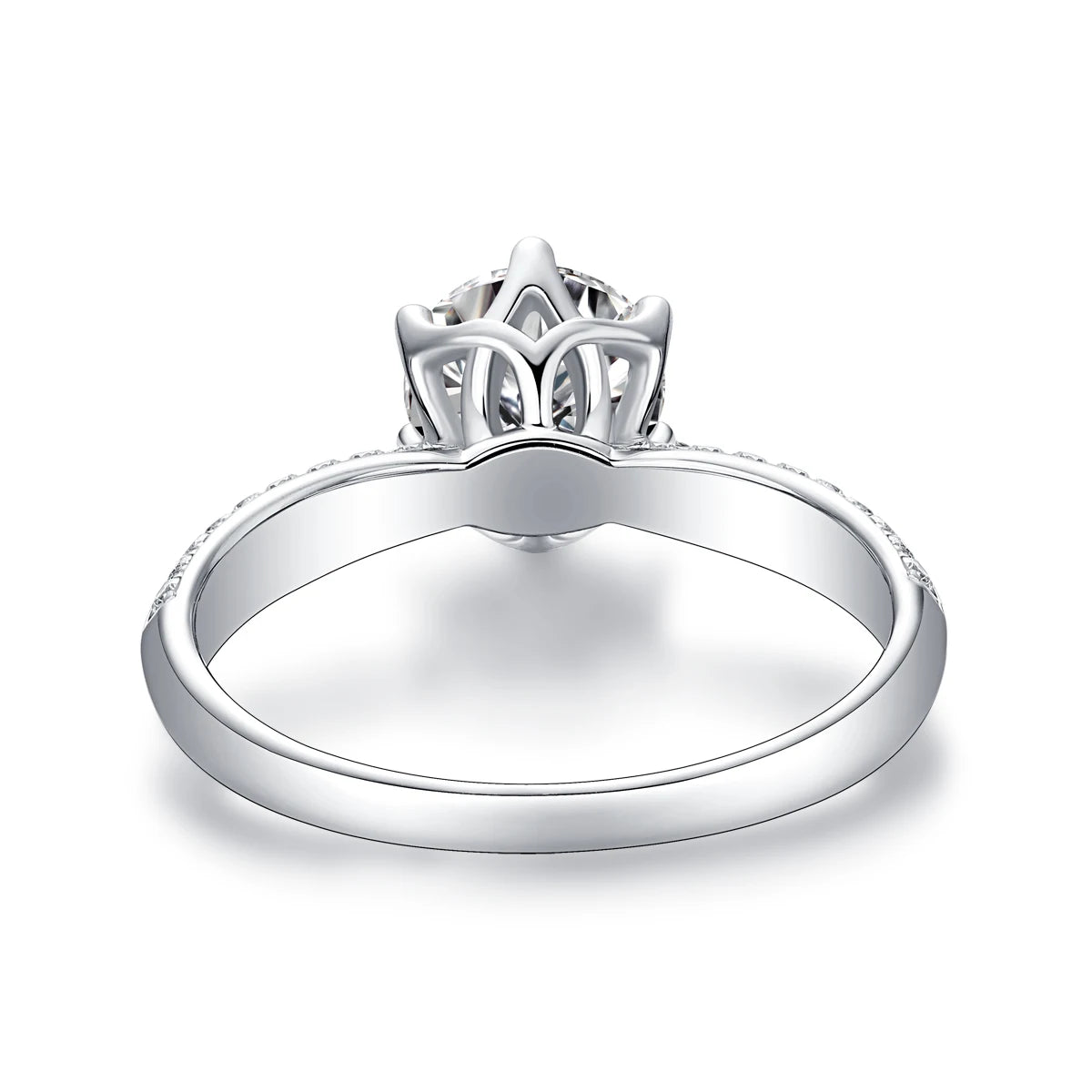 Moissanite Ring 925 Sterling Silver 18K Gold Plated With GRA Certificate