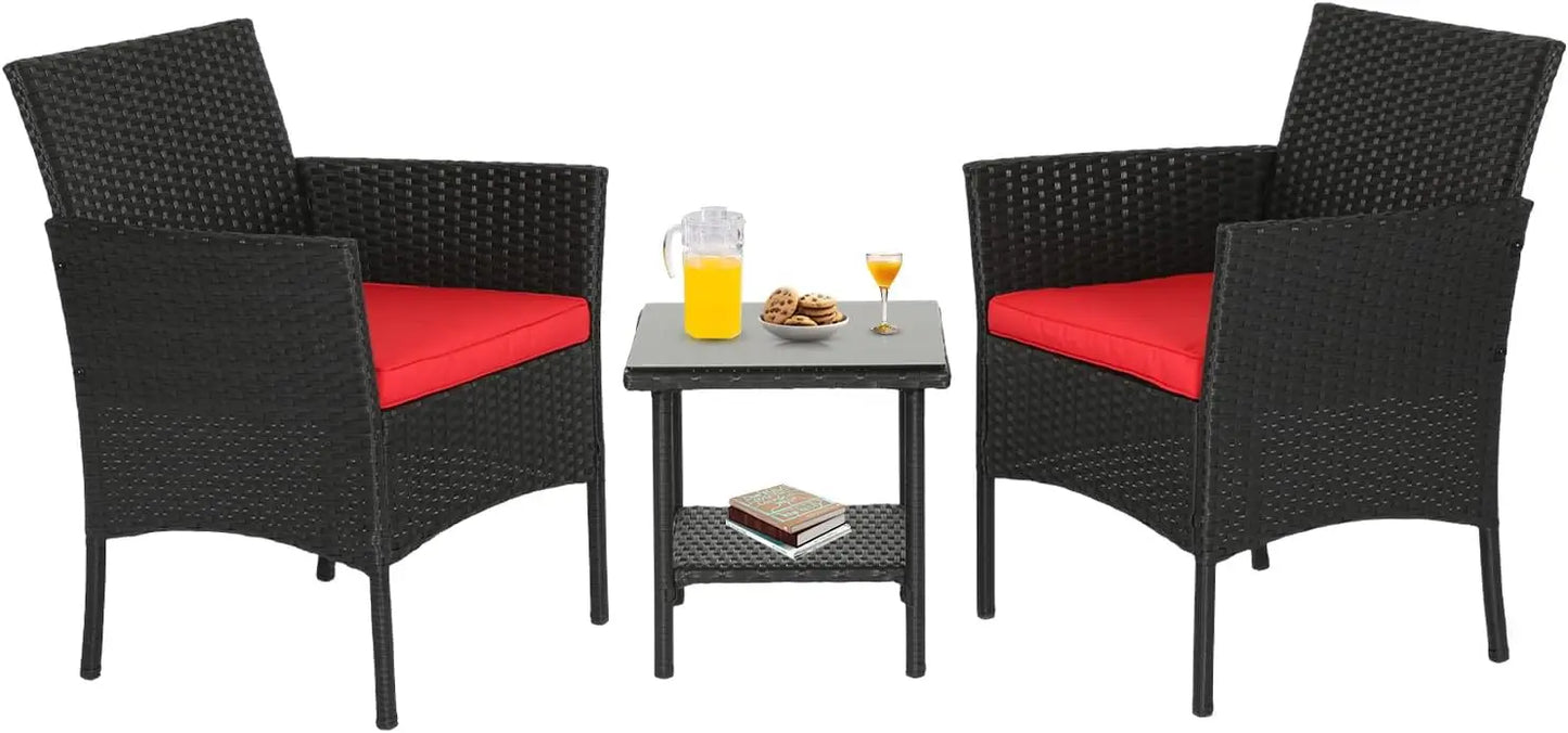 Patio Furniture 5 Piece Outdoor Wicker Conversation Set