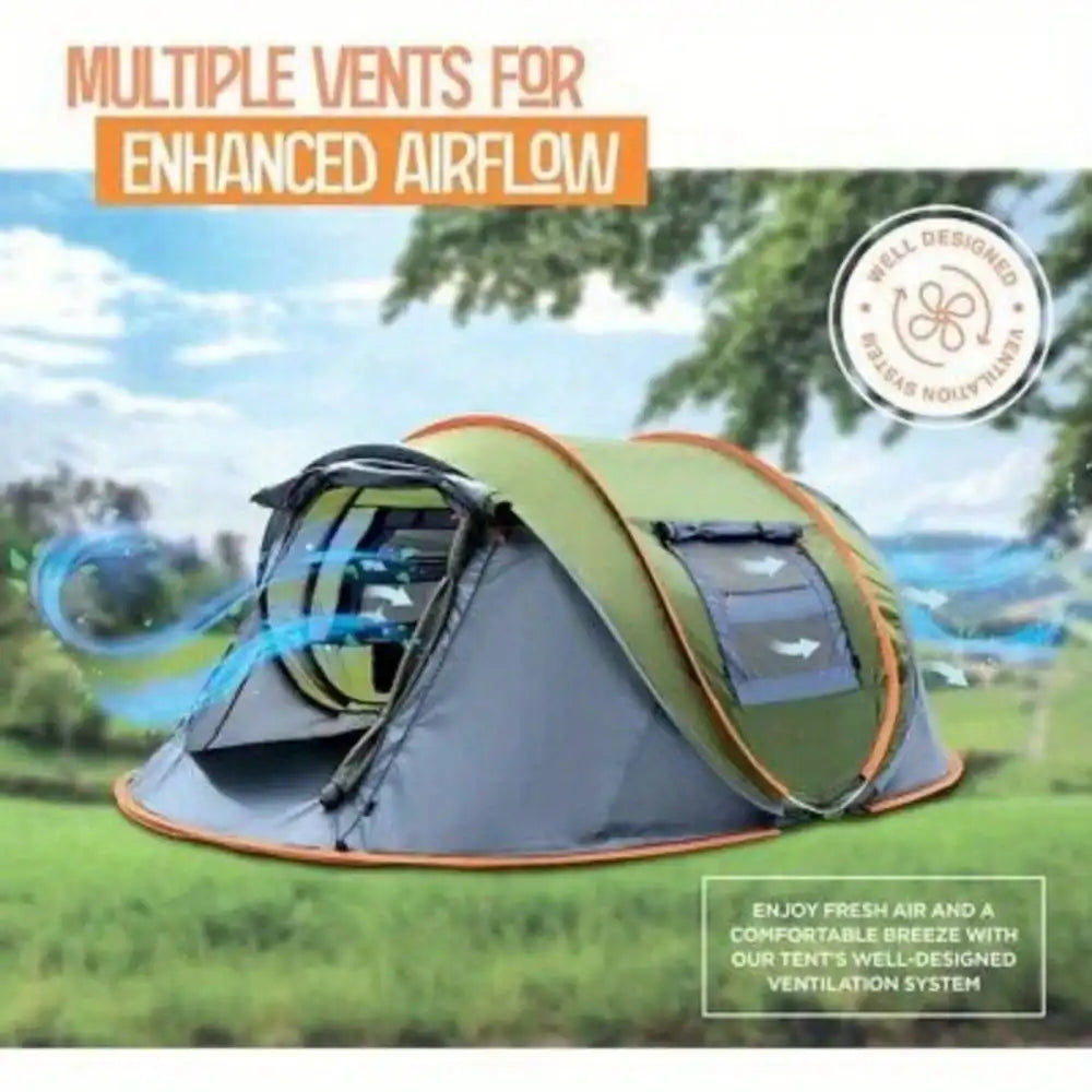 Pop Up Camping Tent With Doors UPF50 Waterproof Durable