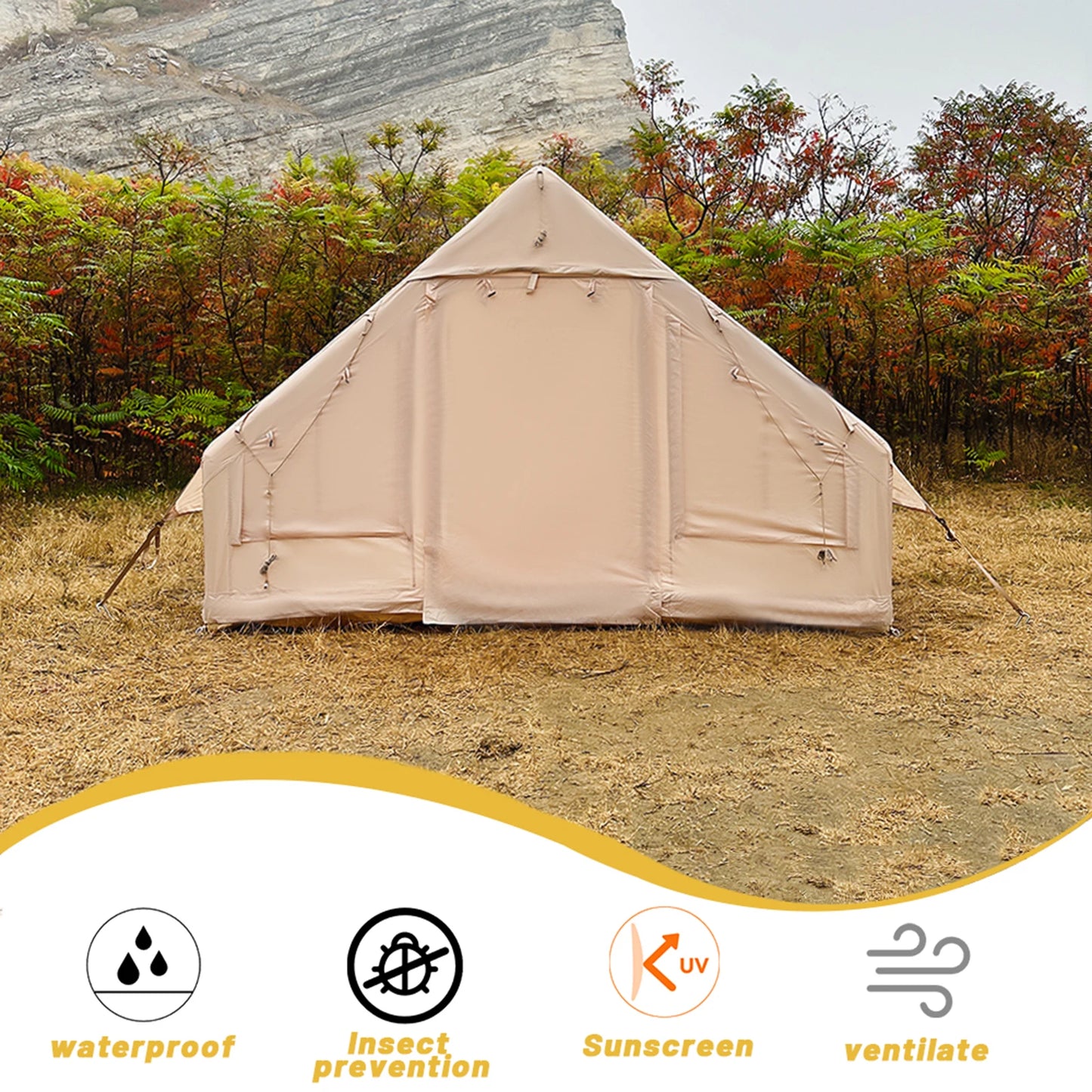 Pakicetus Inflatable Camping Tent With Easy Setup Waterproof Windproof Self-Supporting