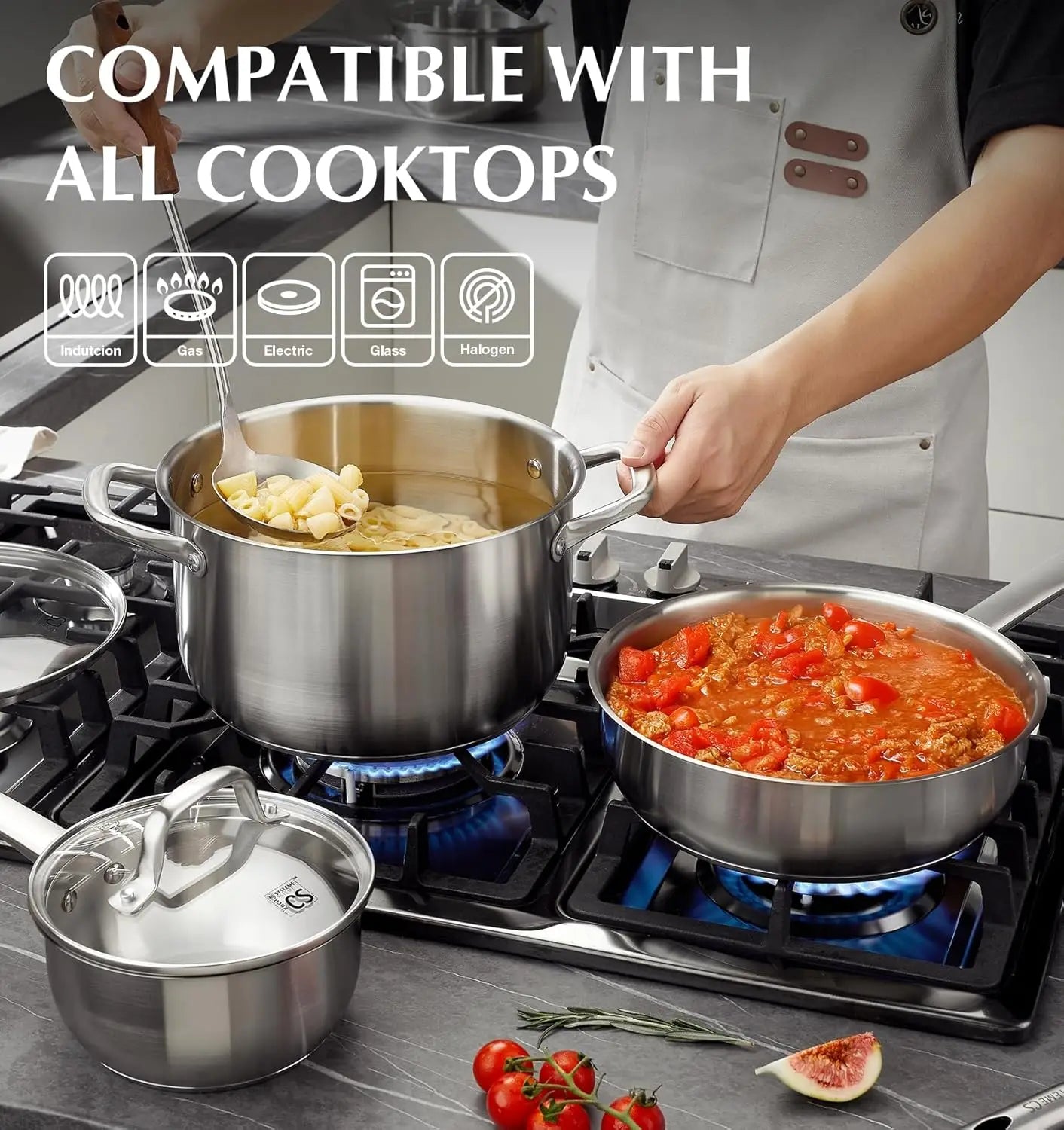 KOCH SYSTEME CS 10-Piece Stainless Steel Induction Cookware Set