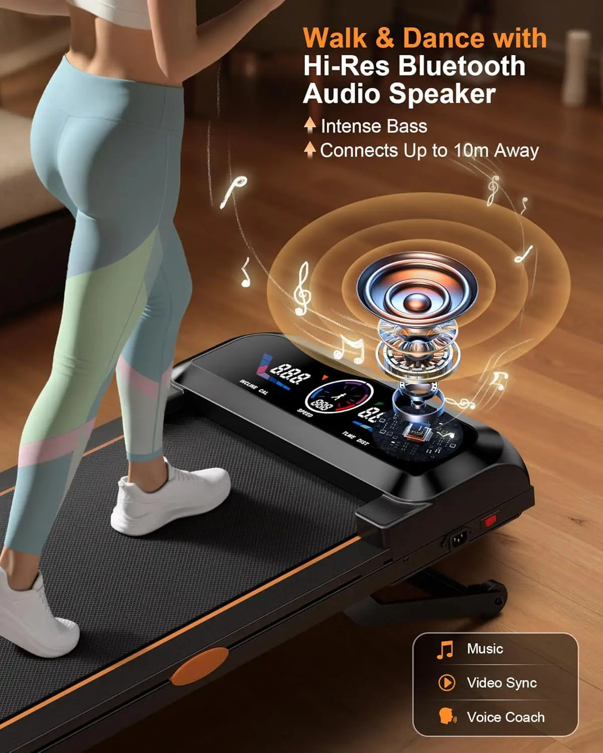 Foldable Under Desk Treadmill Featuring Automatic Incline Control