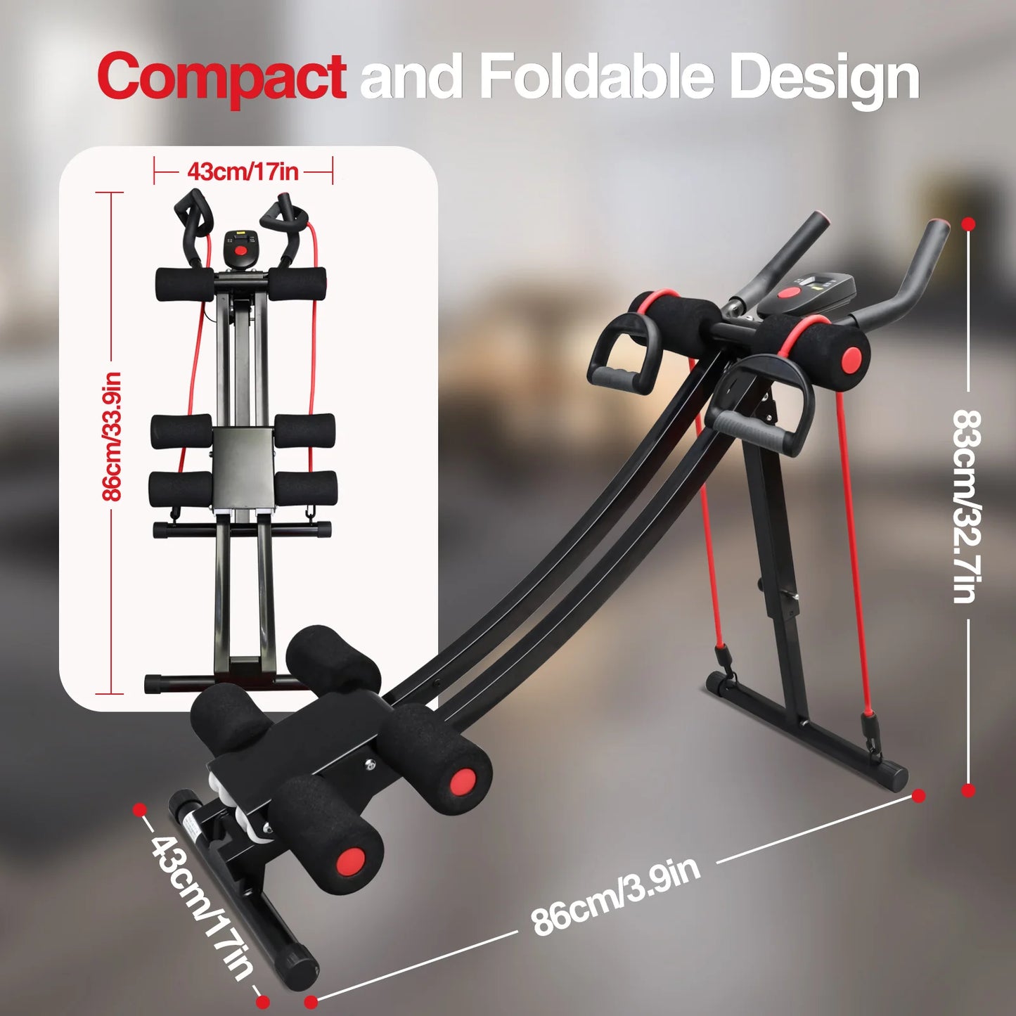 Foldable Abdominal Trainer With Dual Track Core Workout Machine