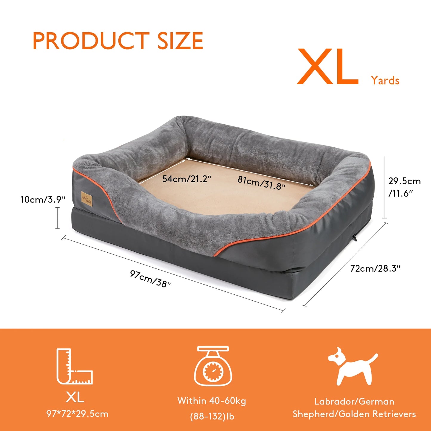 BINGOPAWCN Anti Allergy Warm Fleece Dog Bed Waterproof Removable Cover