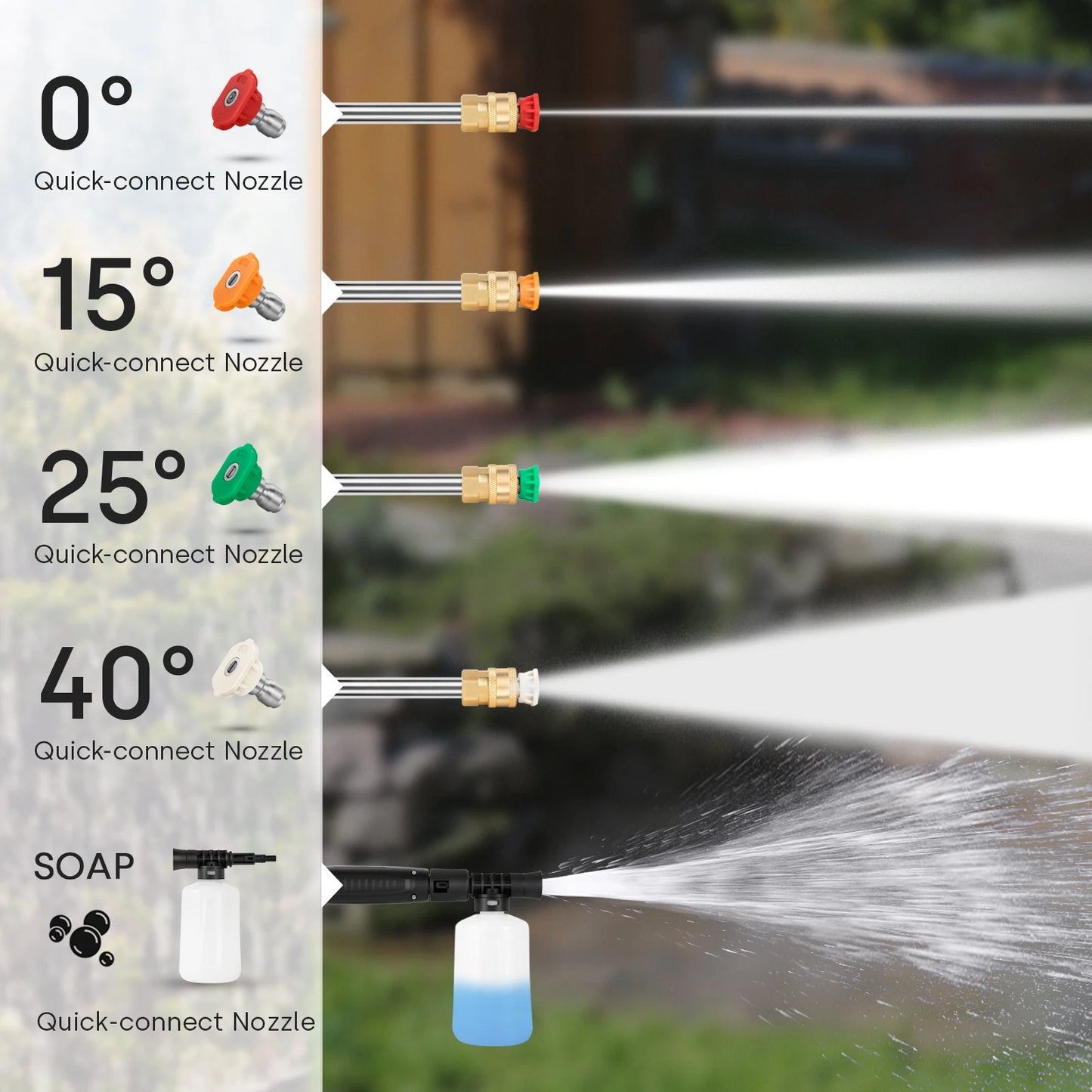 Enventor Pressure Washer 2300 PSI With 4 Nozzles Foam Cannon