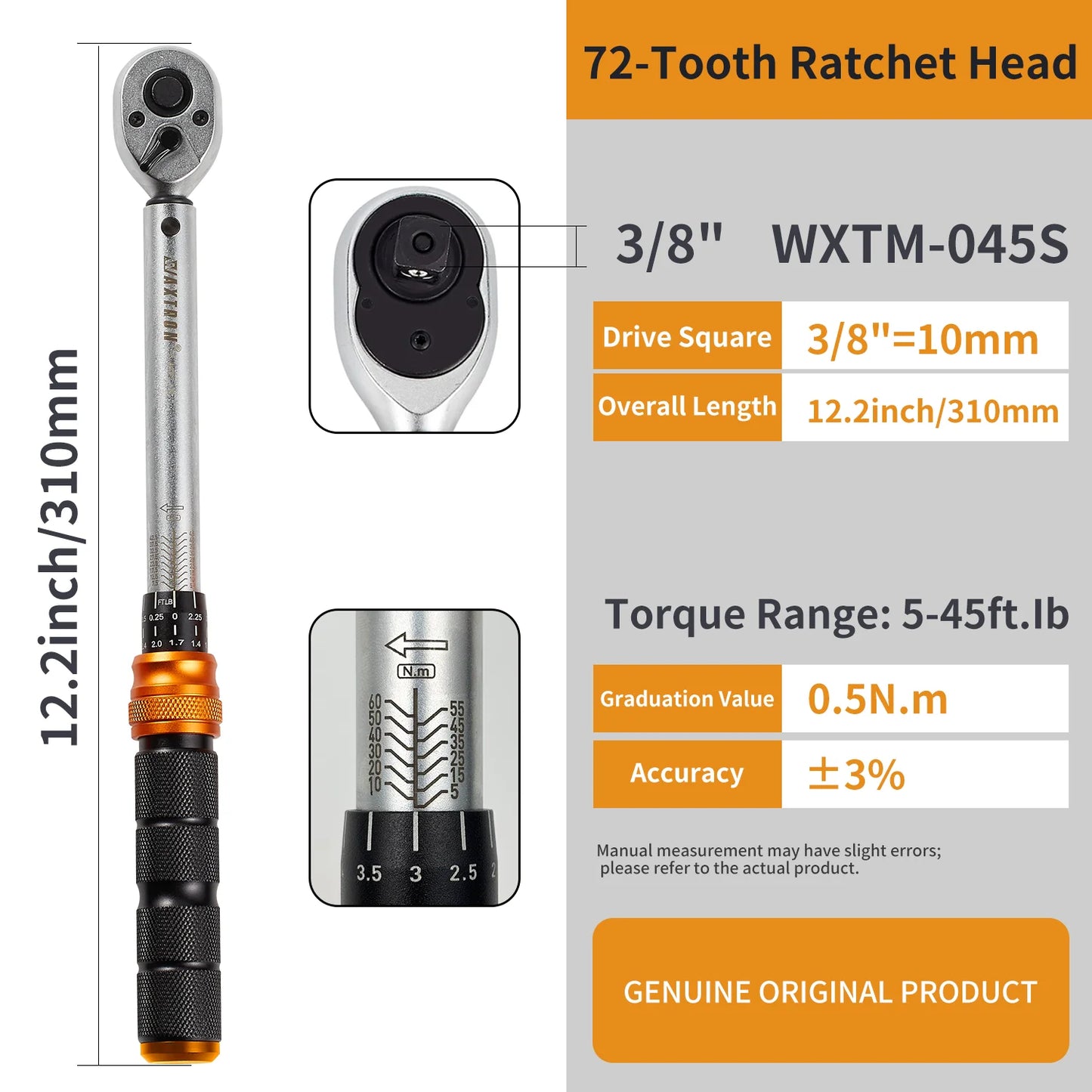 Waxtron Torque Wrench Professional Precision Tool For Mechanical Maintenance