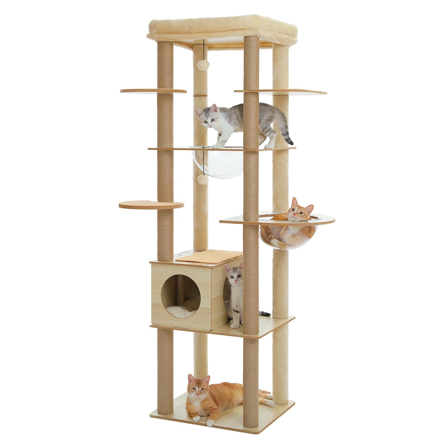 PAWZ Road Multi Level Cat Tree Indoor Wood Tower With Scratching Posts Perch