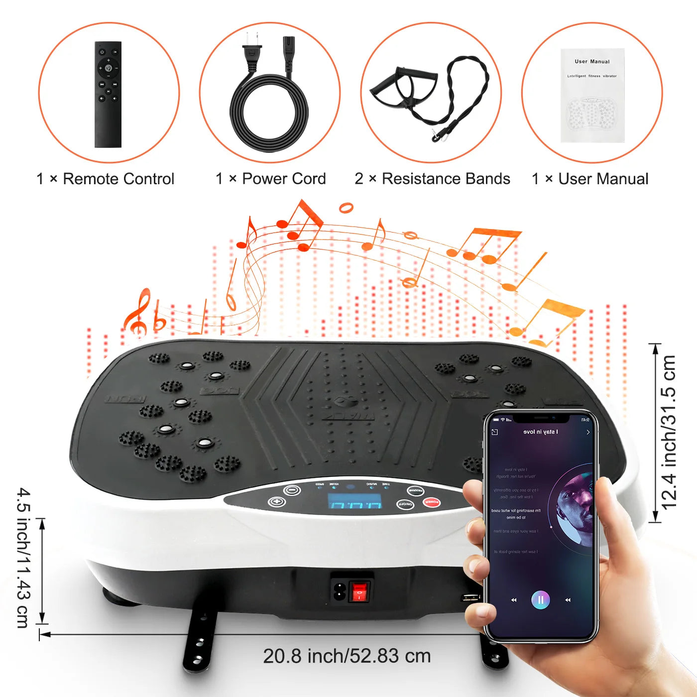 Vibration Plate Exercise Machine With Bluetooth Remote Control