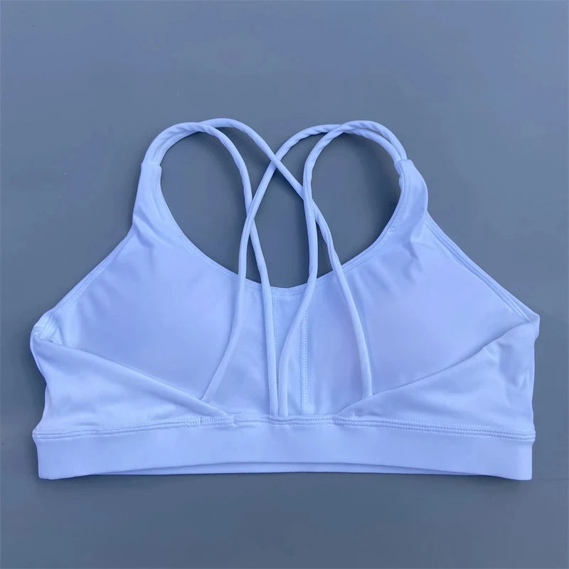 Breathable Women Cross Sports Bra With Chest Pad For Yoga