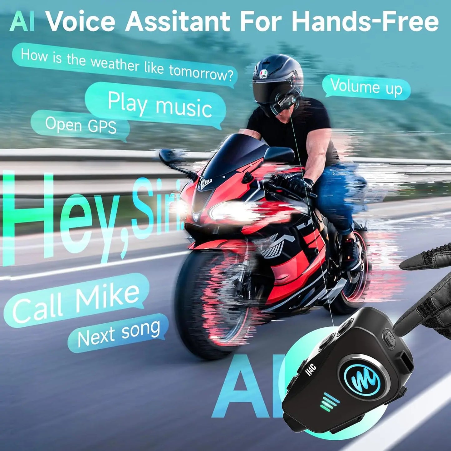 SYNCO Moman H4C Motorcycle Helmet Headset With 1080P Camera