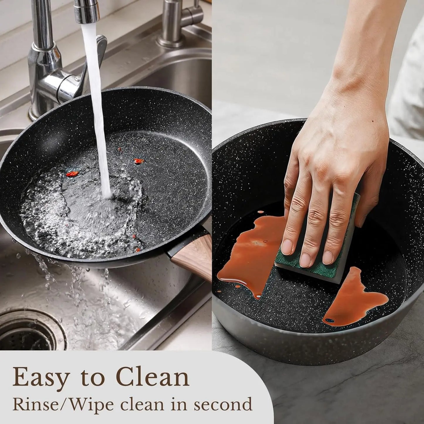 25-Piece Nonstick Ceramic Cookware Set Induction Compatible PFAS Free