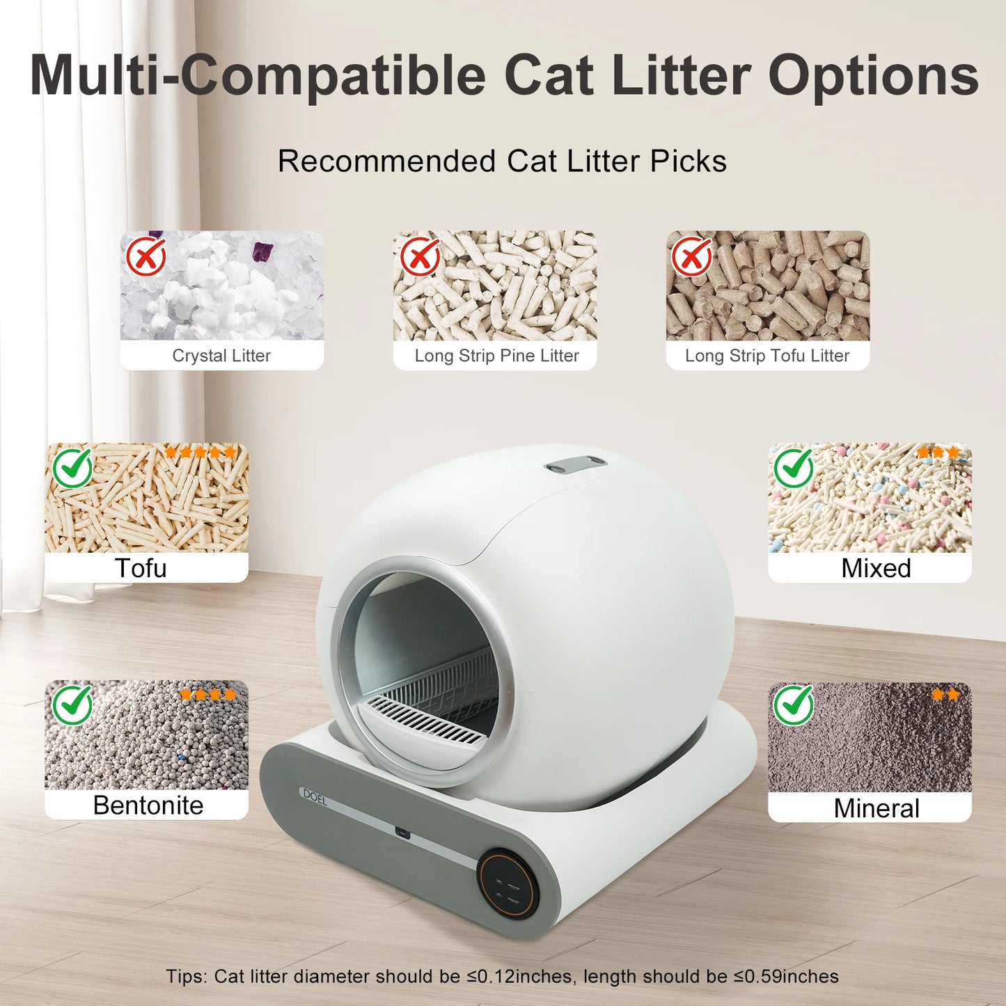 DOEL Self-Cleaning Cat Litter Box With App Control WiFi