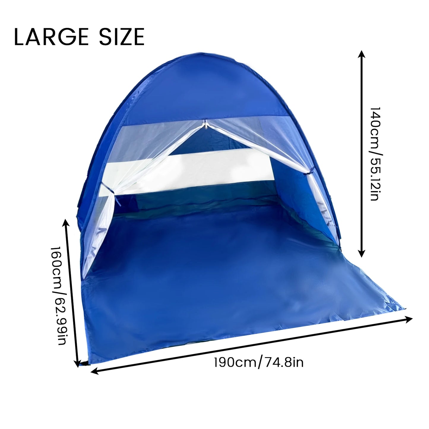 Pakicetus Pop Up Beach Tent With Carry Bag Quick Setup Shelter