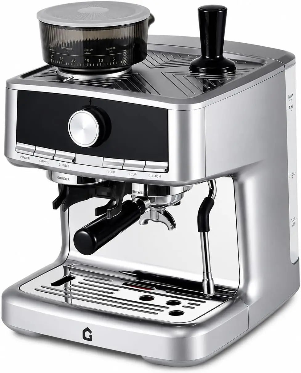 Espresso Machine With Grinder Semi Automatic Italian Pressure Extraction