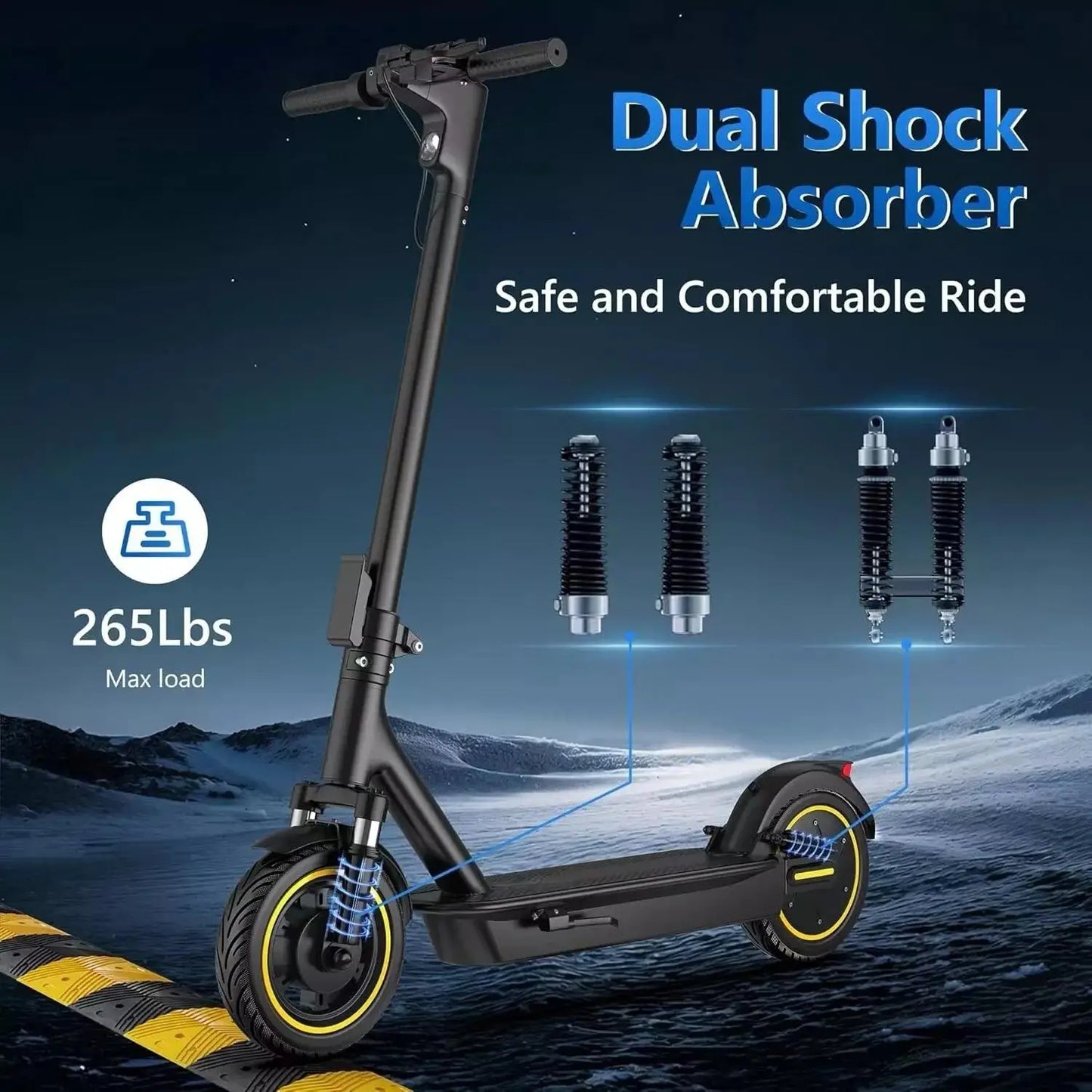LADPED LPMAX Folding Electric Scooter 22 MPH Dual Shock Absorber