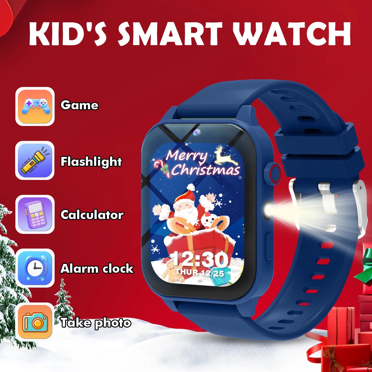 Odelettevcy Kids Smart Watch With 18 Games Camera Waterproof