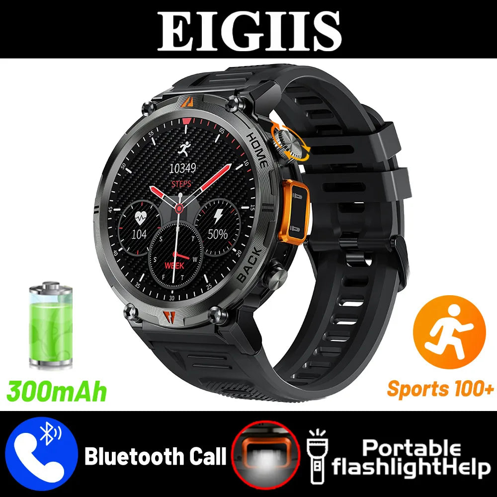 EIGIIS KE3 Bluetooth Call Smartwatch For Men Full Touch Health Monitor