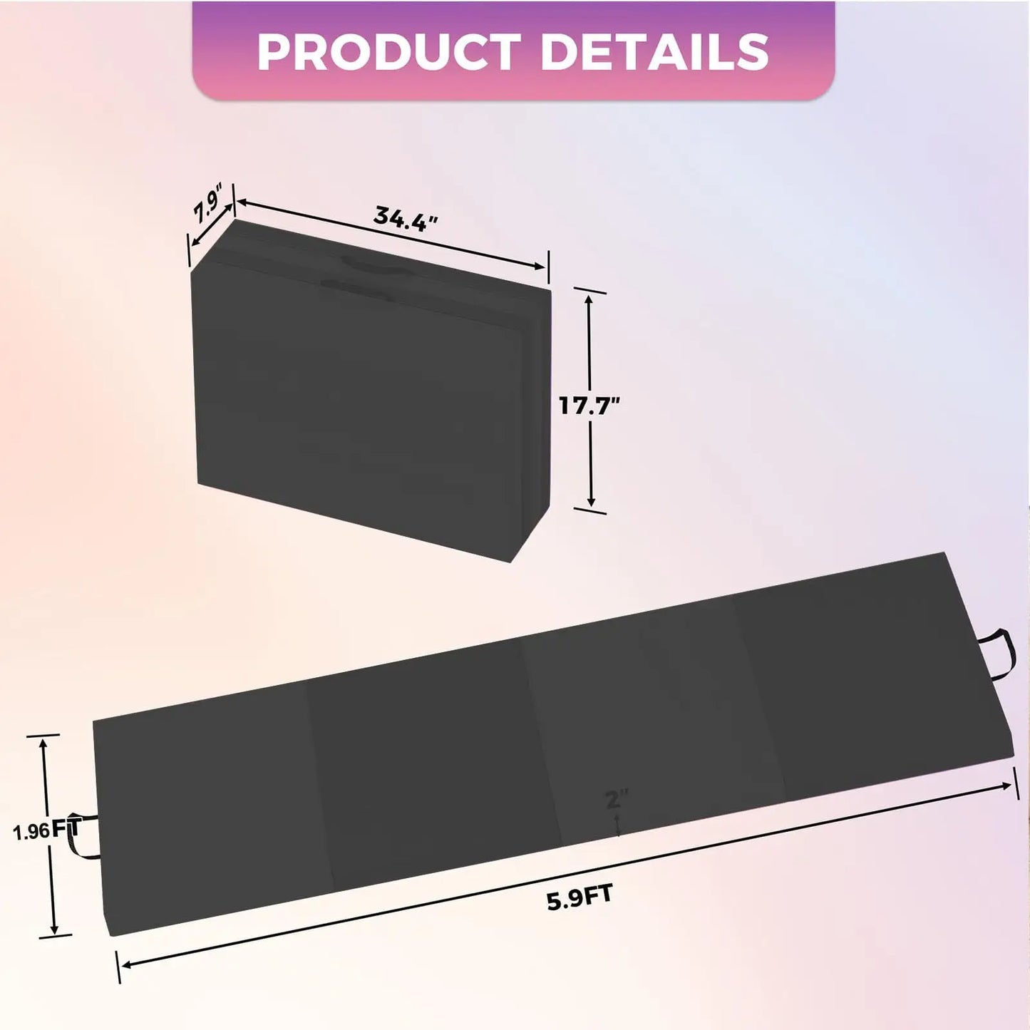 HiMISS Gymnastics Mat 4 To 5 Fold Thick Portable Pad