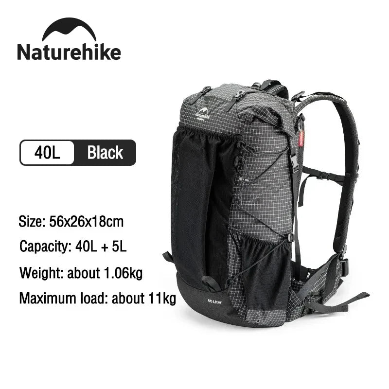 Naturehike Waterproof Mountain Backpack For Hiking Travel With Rain Cover