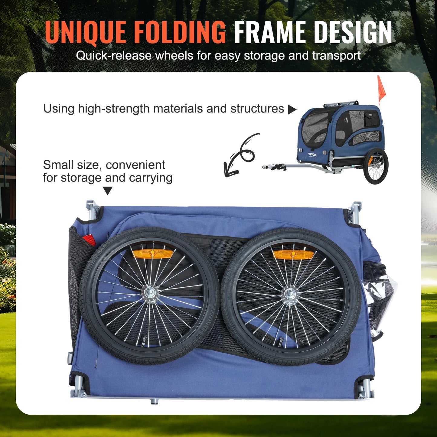 SucceBuy Pet Cart Bicycle Carrier For Dogs Trailer Reflectors