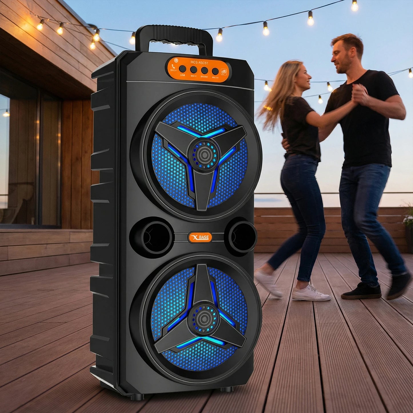 Portable Outdoor Speaker With Wireless Microphone And FM Radio