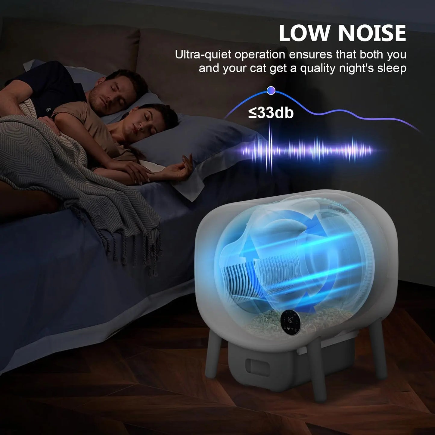 Smart Self Cleaning Cat Litter Box With App Control Safety