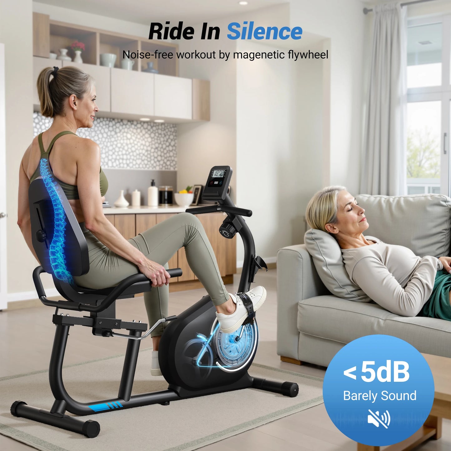 MERACH Recumbent Bike With Smart Bluetooth App and Heart Rate