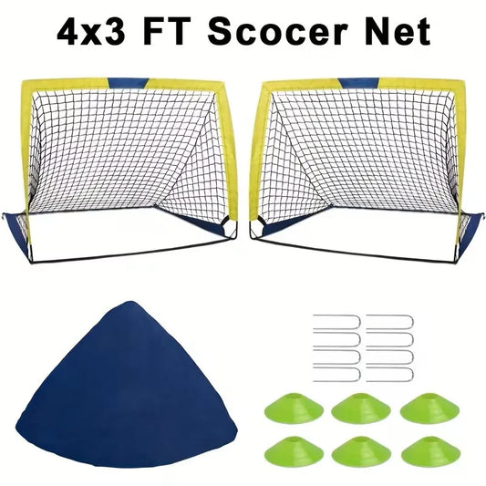 Portable Soccer Goals 2 Pack For Backyard And Indoor Play