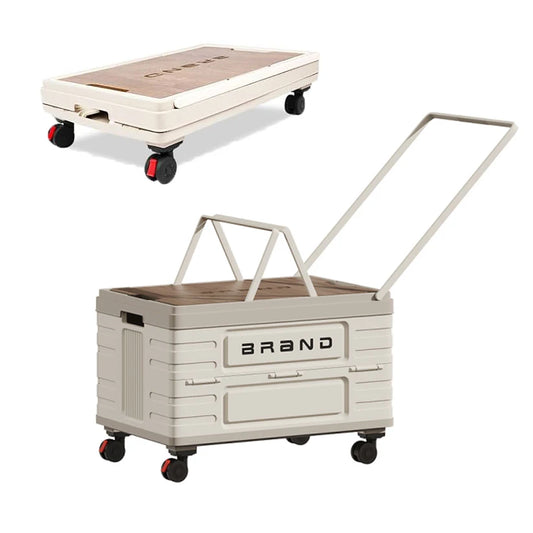 360 Rotating Foldable Storage Cart Heavy-Duty Mobile Organizer