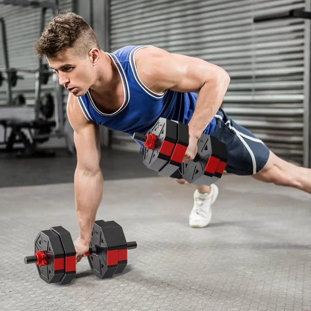 SQ44Pounds Adjustable Dumbbell To Barbell 3 In 1 Home Gym