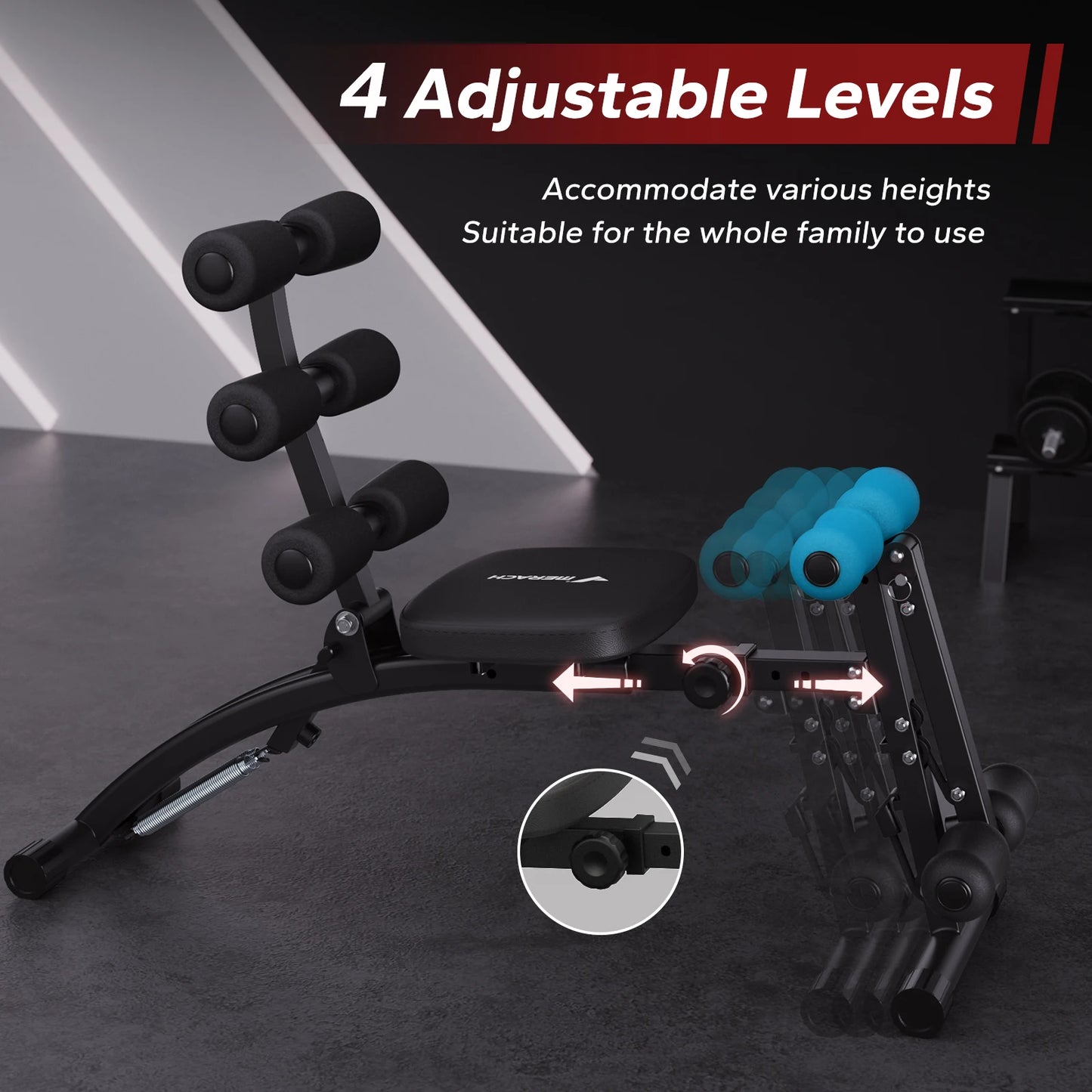 MERACH Ab Machine MultiFunctional Adjustable SitUp Bench For Core Training