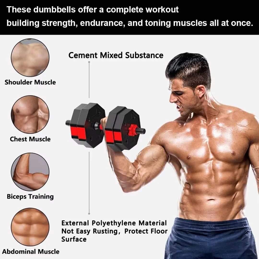 SQ44Pounds Adjustable Dumbbell To Barbell 3 In 1 Home Gym