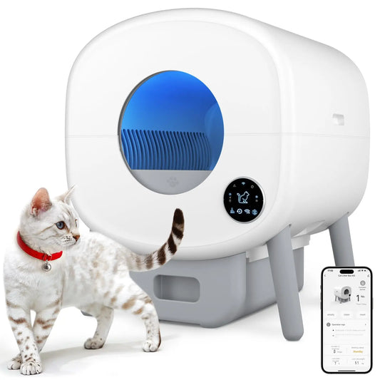 Smart Self Cleaning Cat Litter Box With App Control Safety