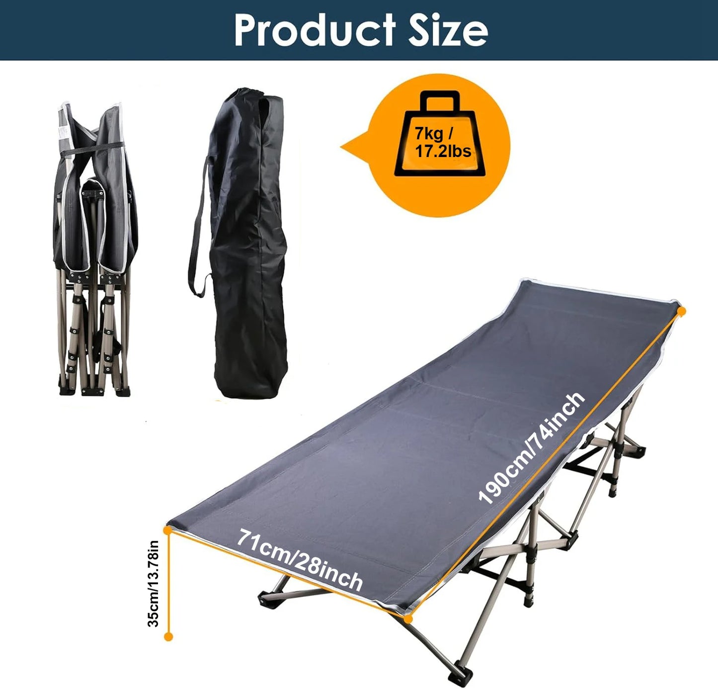 Foldable Portable Bed Outdoor Garden Lounge Chair With Pearl Foam Mattress