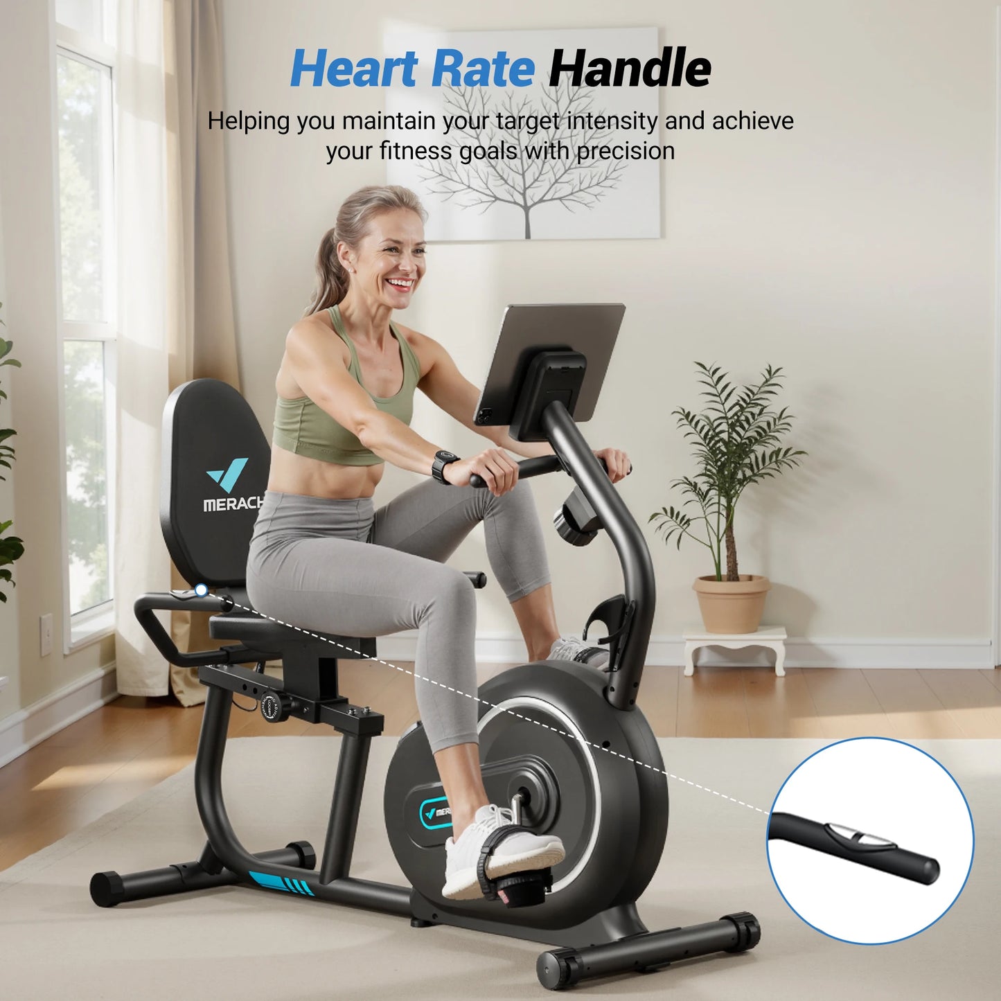MERACH Recumbent Bike With Smart Bluetooth App and Heart Rate