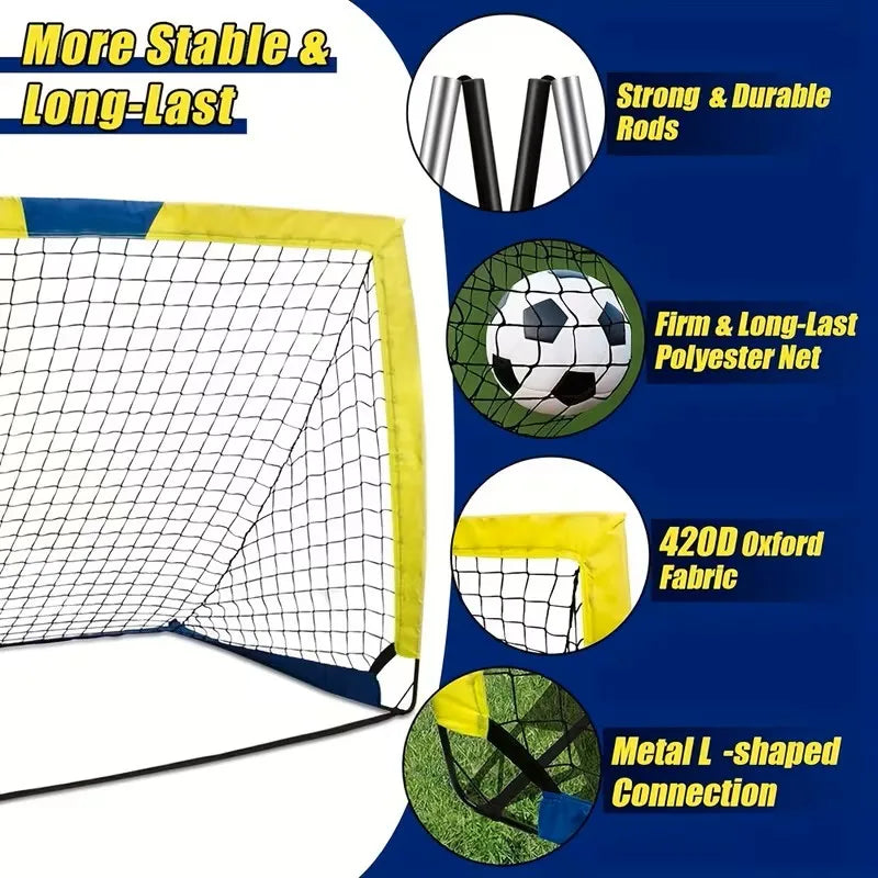 Portable Soccer Goals 2 Pack For Backyard And Indoor Play