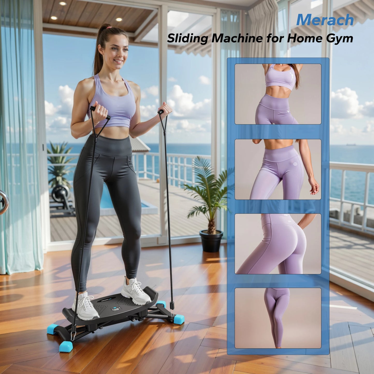 MERACH Ski Machine for Simulated Ski Training and Cardio Fitness