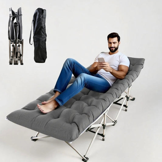 Foldable Portable Bed Outdoor Garden Lounge Chair With Pearl Foam Mattress