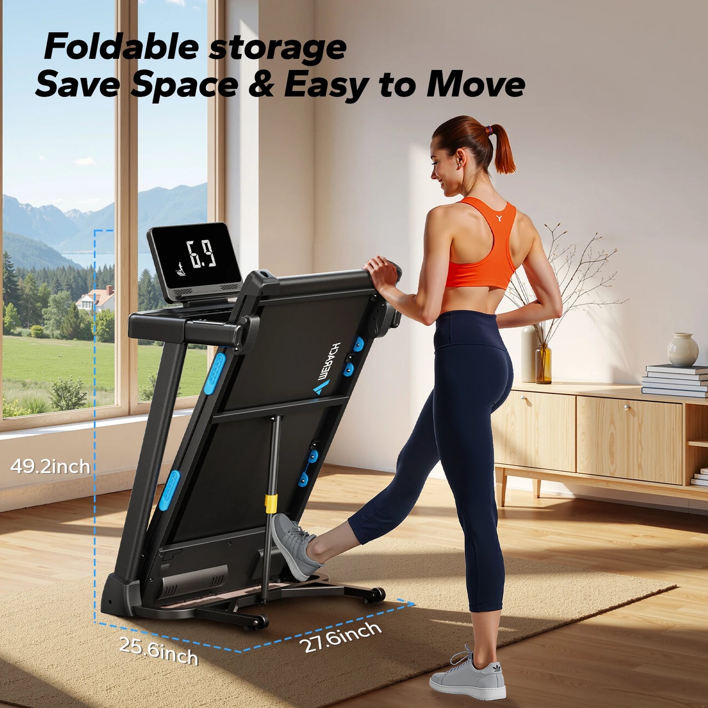 Merach T12 Foldable Treadmill With Incline And Heart Rate