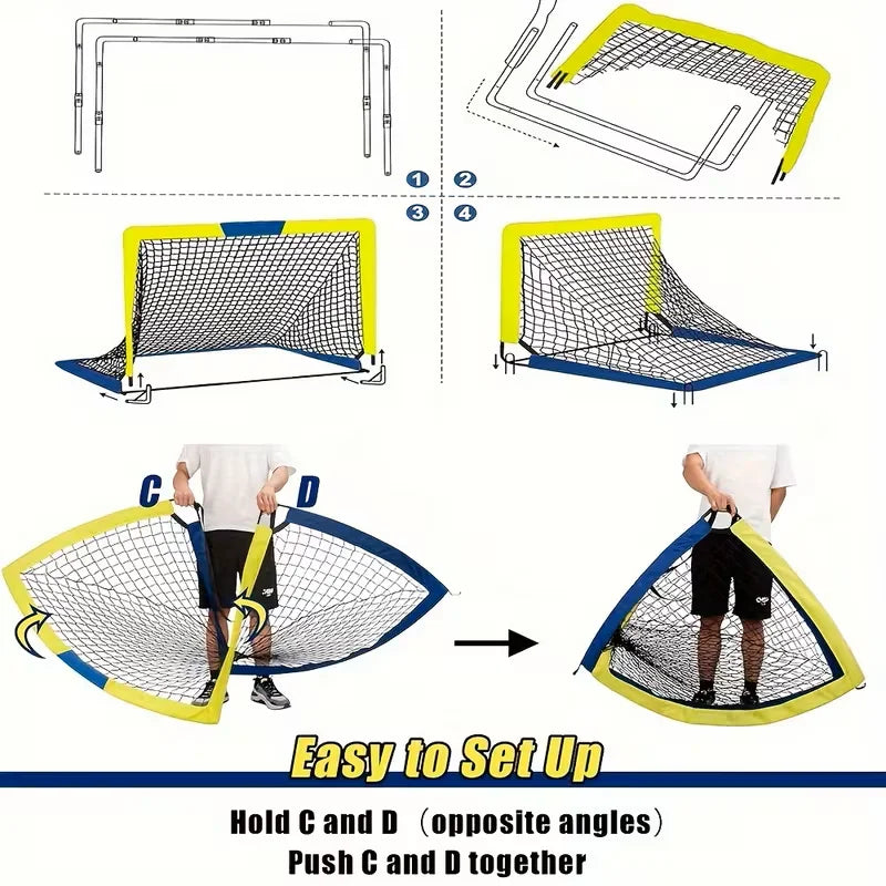 Portable Soccer Goals 2 Pack For Backyard And Indoor Play