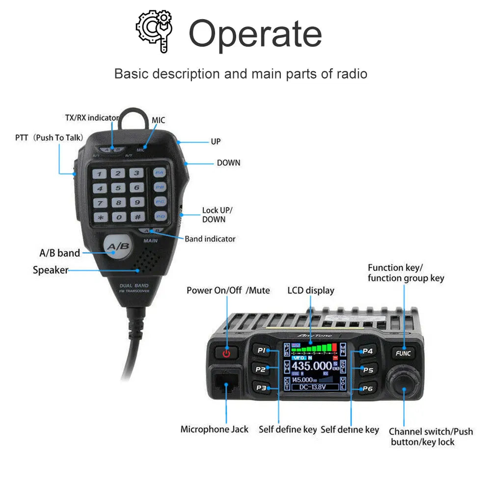 AnyTone AT-778UV 25W Dual Band Amateur Radio Walkie Talkie
