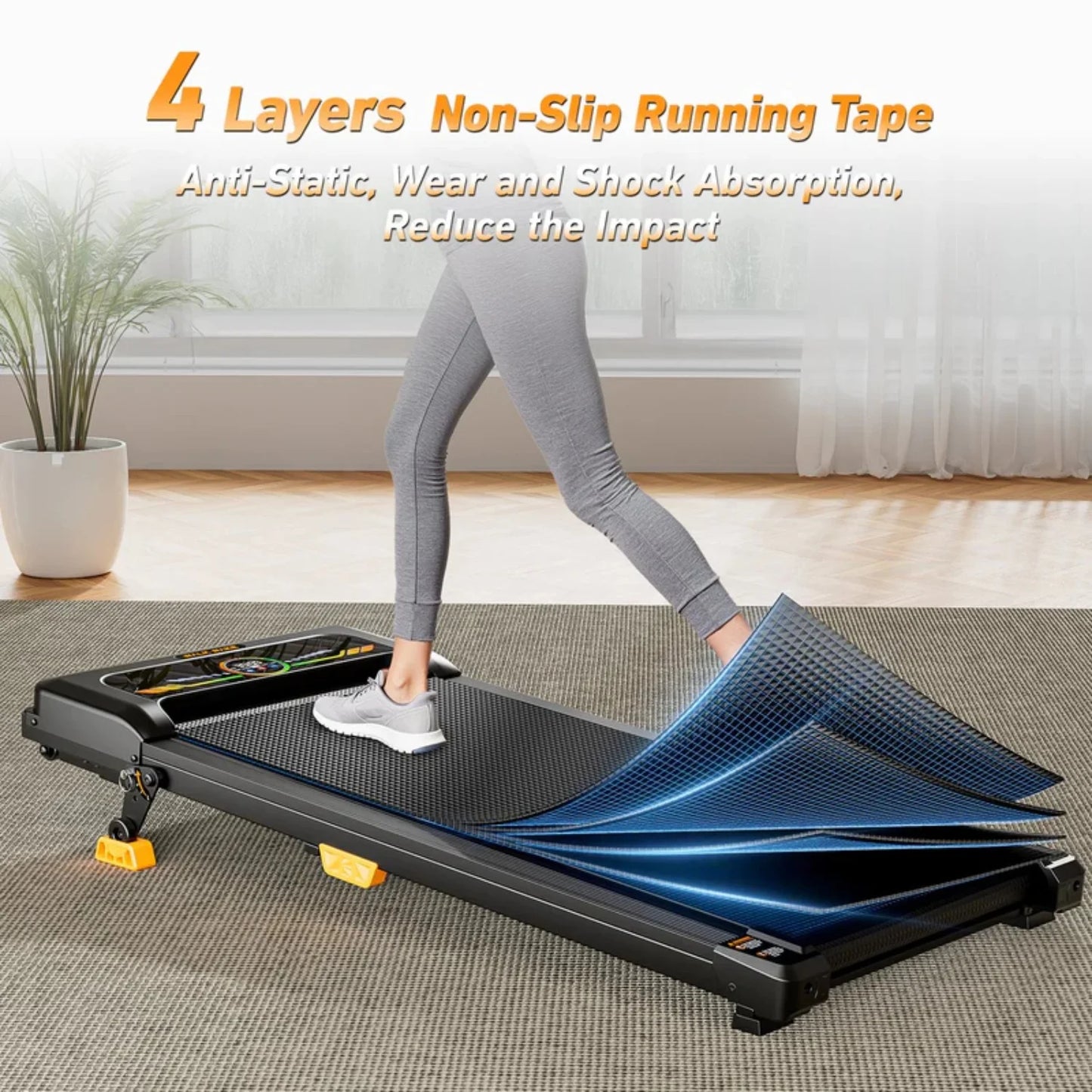 NONED Under Desk Incline Walking Pad With LED Display