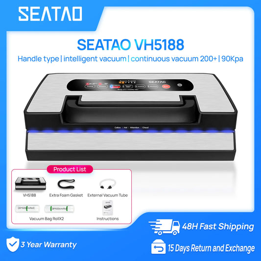 Seatao VH5188 Vacuum Sealing Machine Built In Cutter And Storage