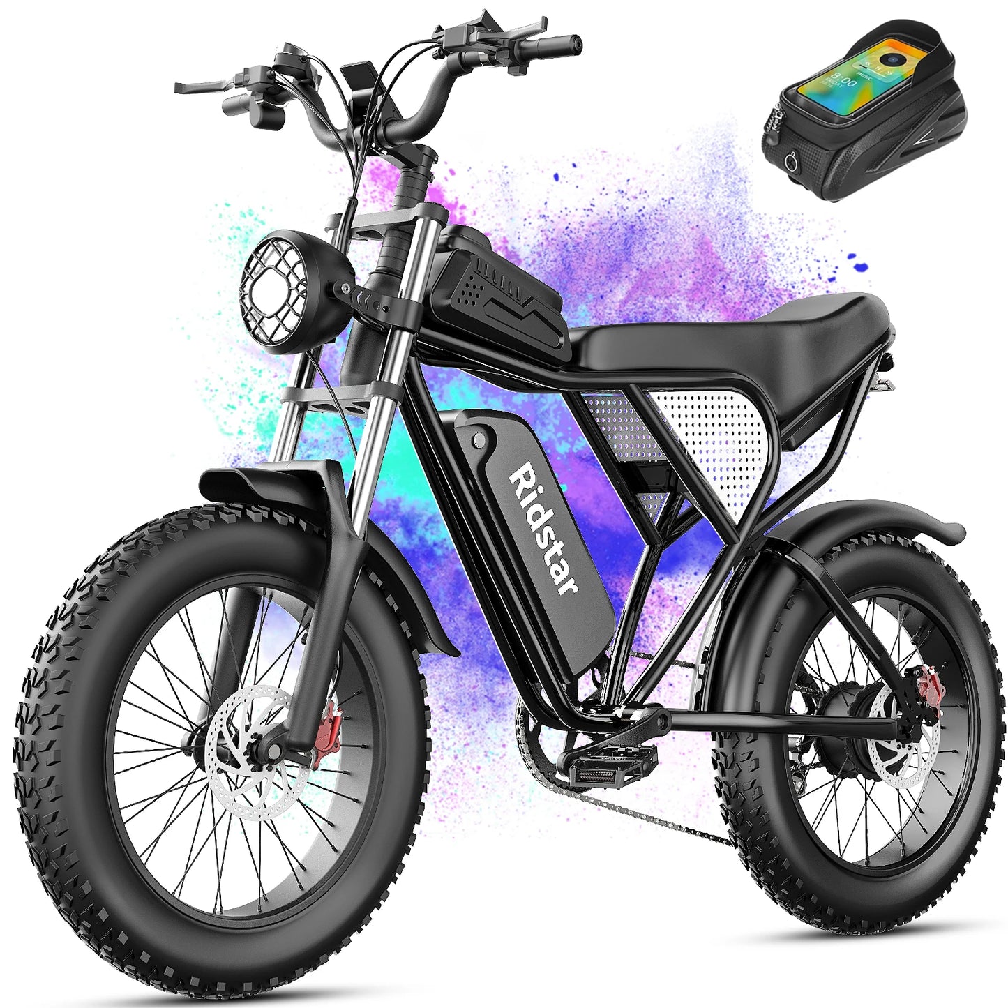 RIDSTAR Q30 2000W Electric Bike 48V 20Ah Fat Tire Cruiser