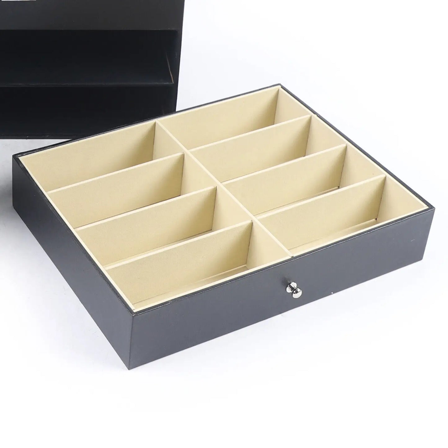 PU Leather Sunglasses Display Box With Glass Window Jewelry Organizer